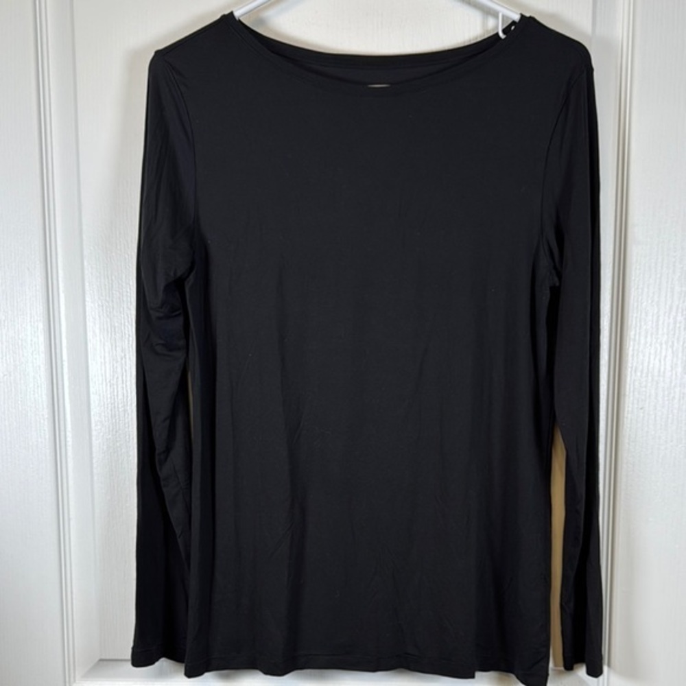 Uniqlo Airism Black Round Neck Long Sleeve Shirt Size XL EUC #5521
